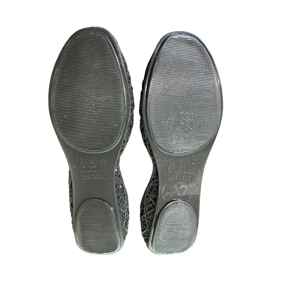 Melissa + Campana Black Jelly Flats Womens Size 7 - Picture 6 of 10